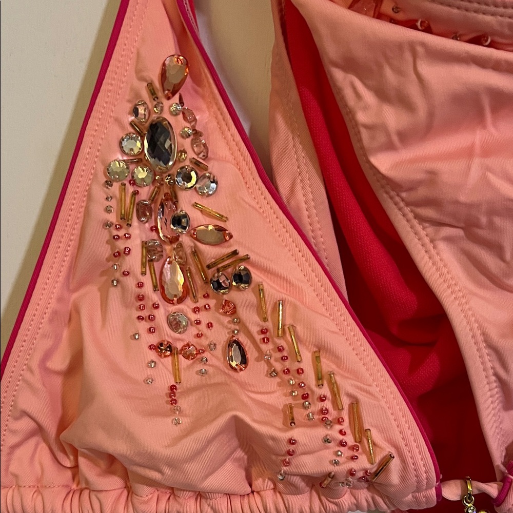 Miss Me Embellished Pink Bikini Set - Picture 2 of 8